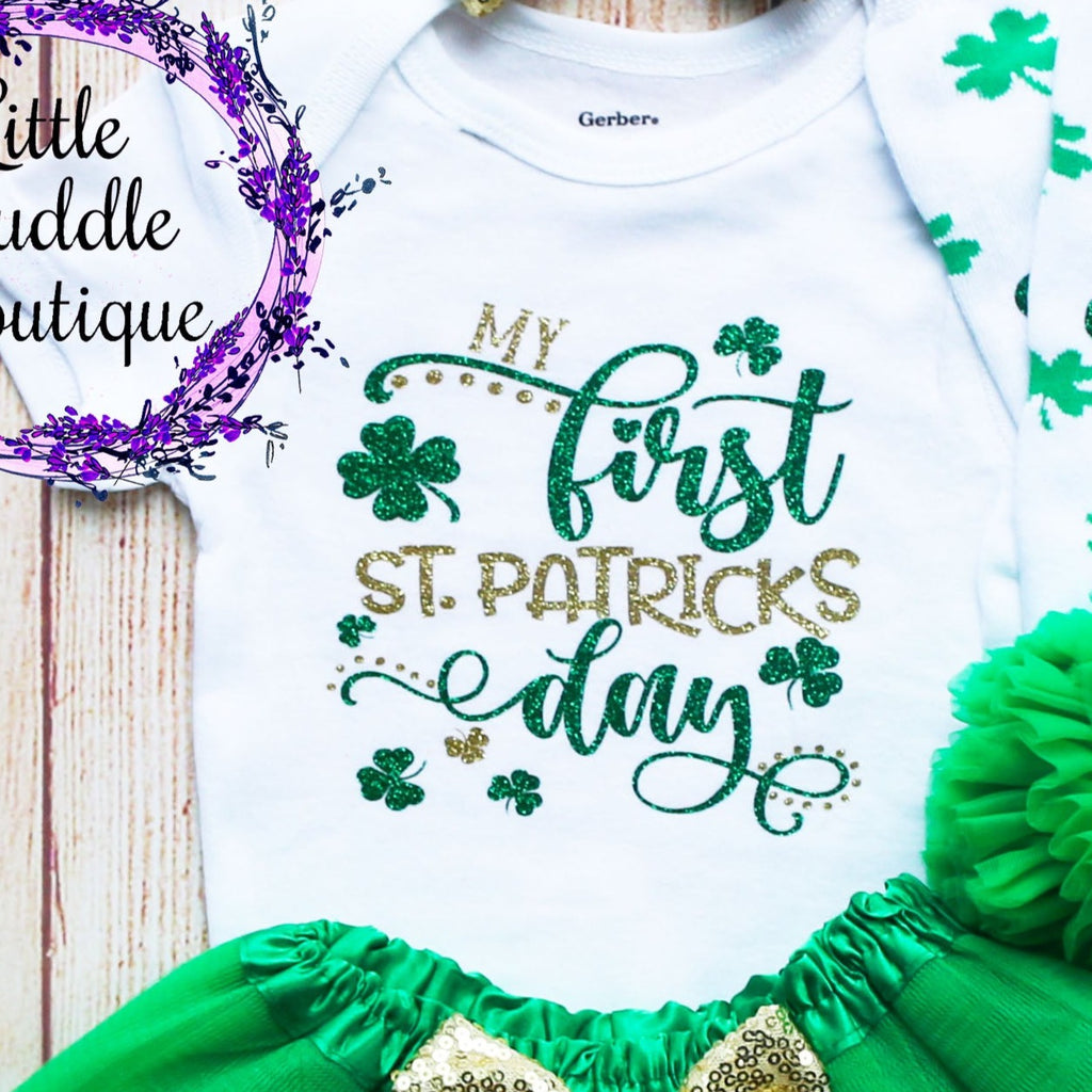 My 1st St. Patrick's Day Baby Tutu Outfit