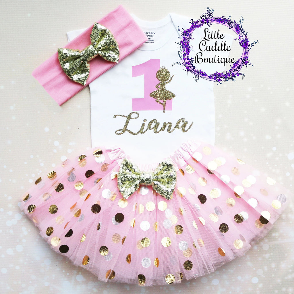 Personalized Ballerina First Birthday Tutu Outfit