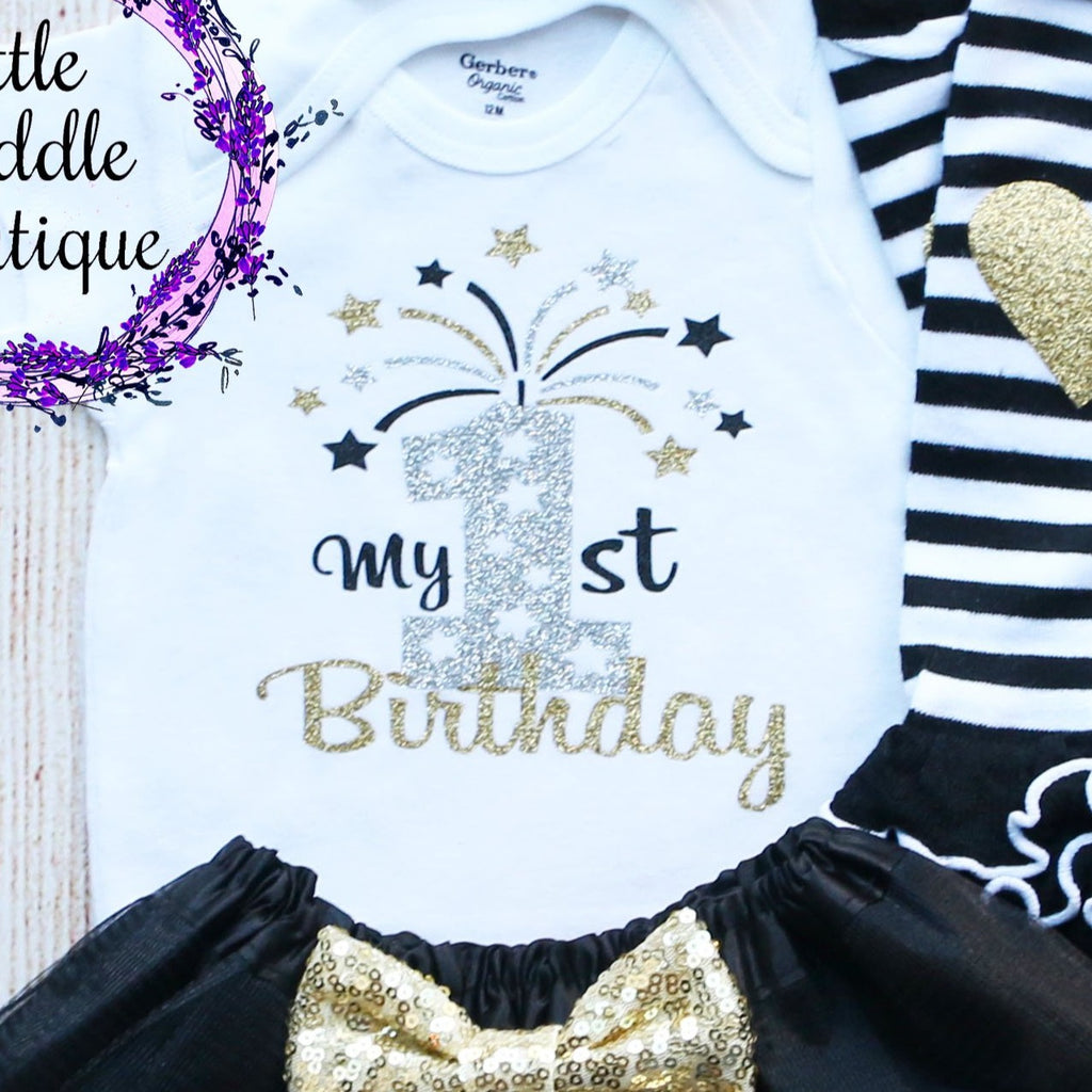 New Year's 1st Birthday Baby Tutu Outfit