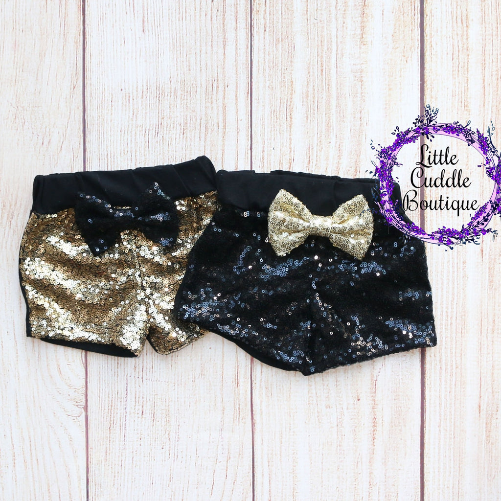 New Year's Baby Sequin Shorts