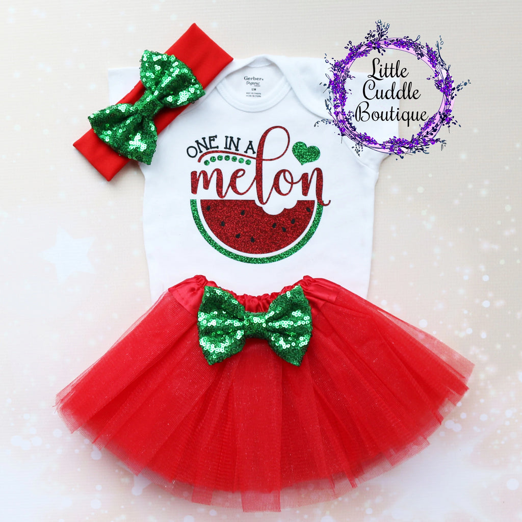 One In A Melon Baby Tutu Outfit