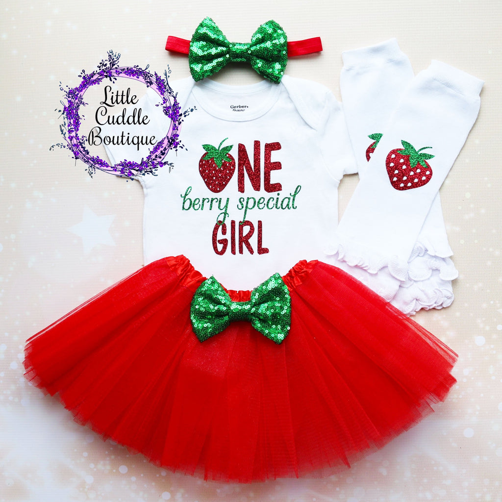Strawberry First Birthday Tutu Outfit