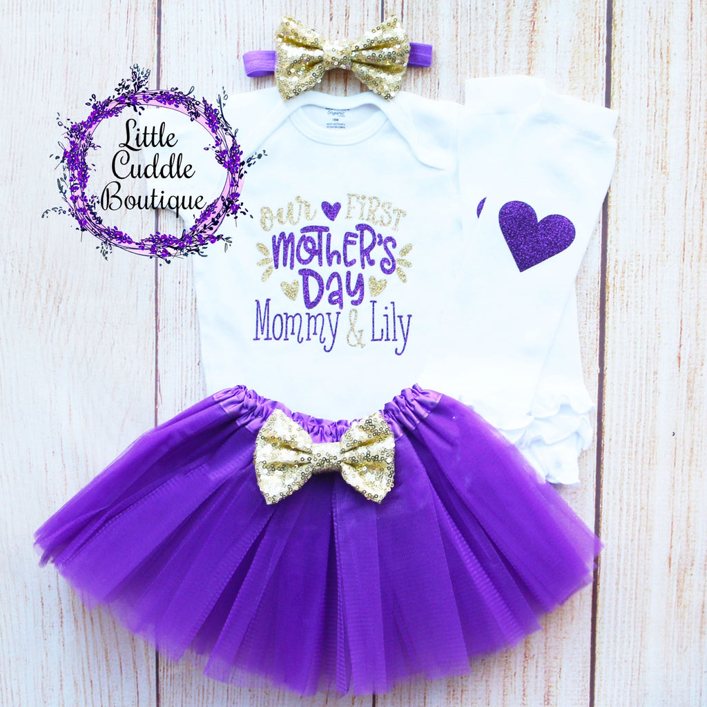 Our First Mother's Day Personalized Tutu Outfit
