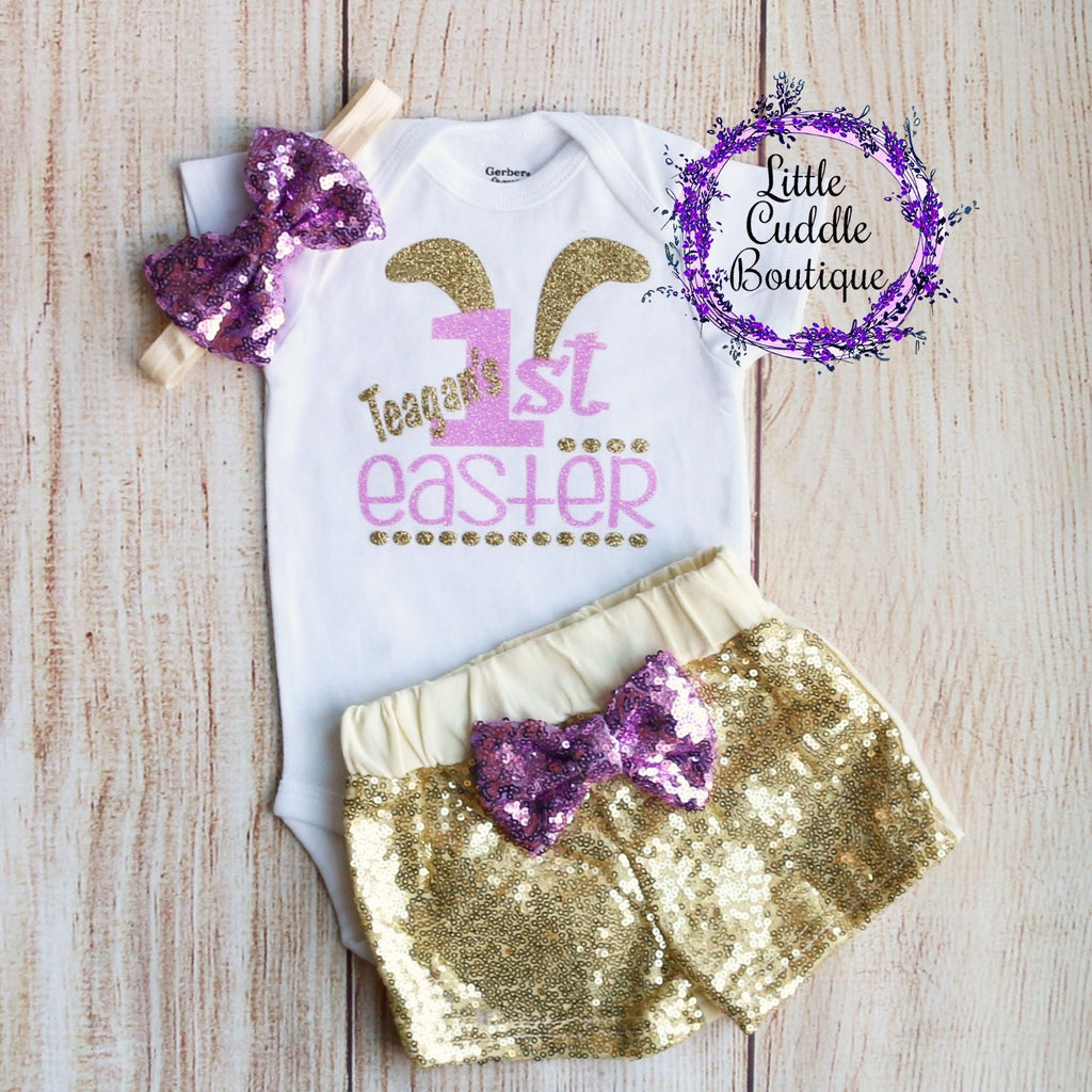 Personalized First Easter Shorts Outfit