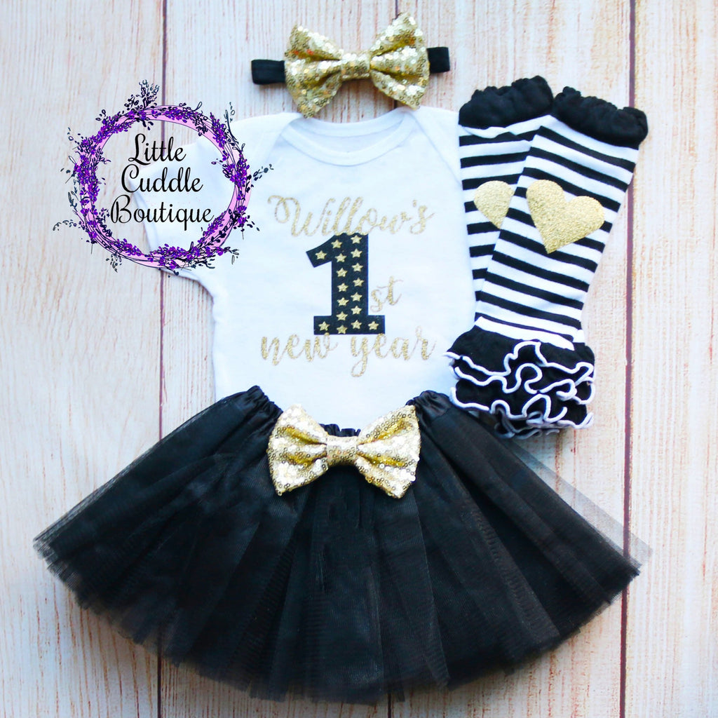 Personalized First New Year's Baby Tutu Outfit