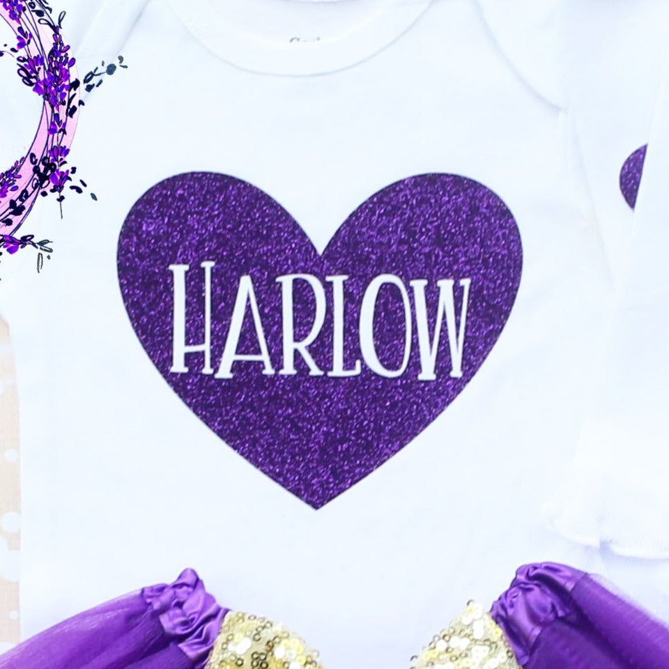 Personalized Heart Baby Tutu Outfit