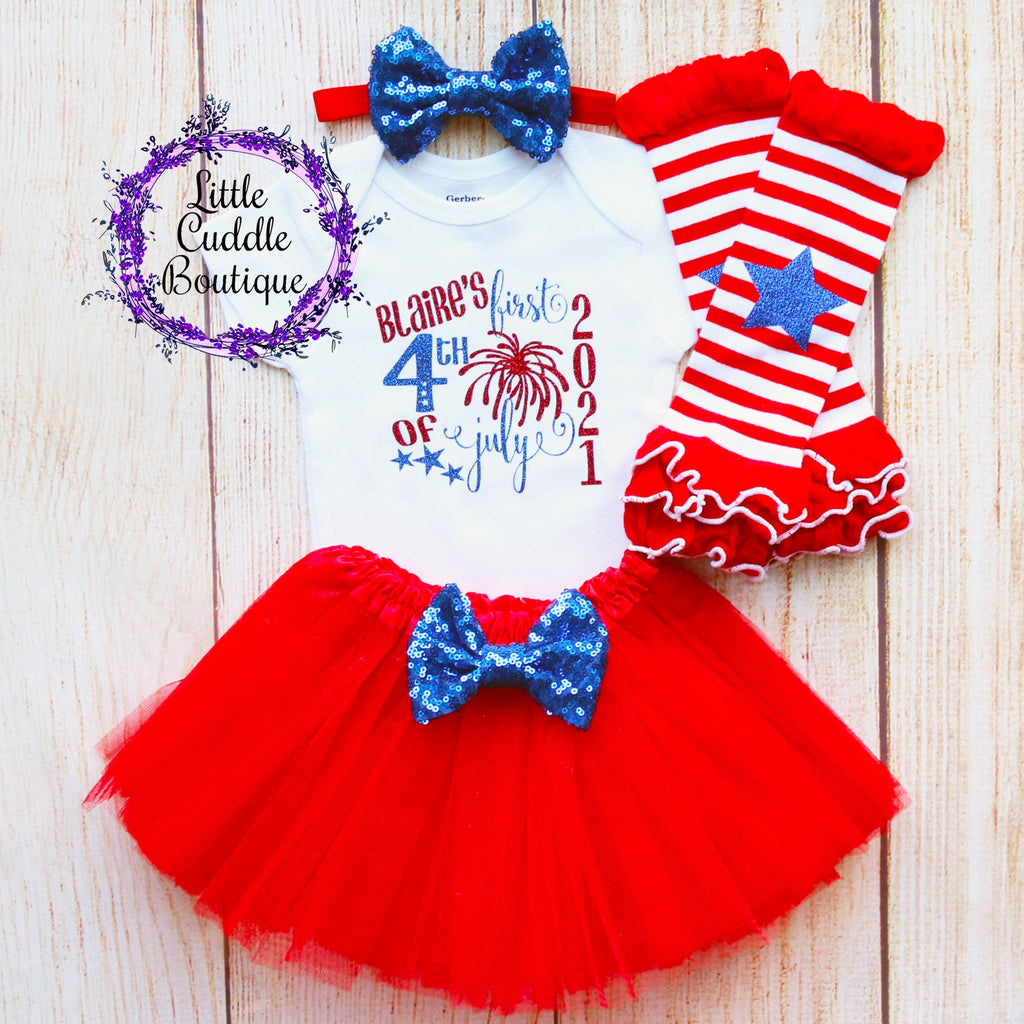 Personalized 2021 First 4th of July Tutu Outfit