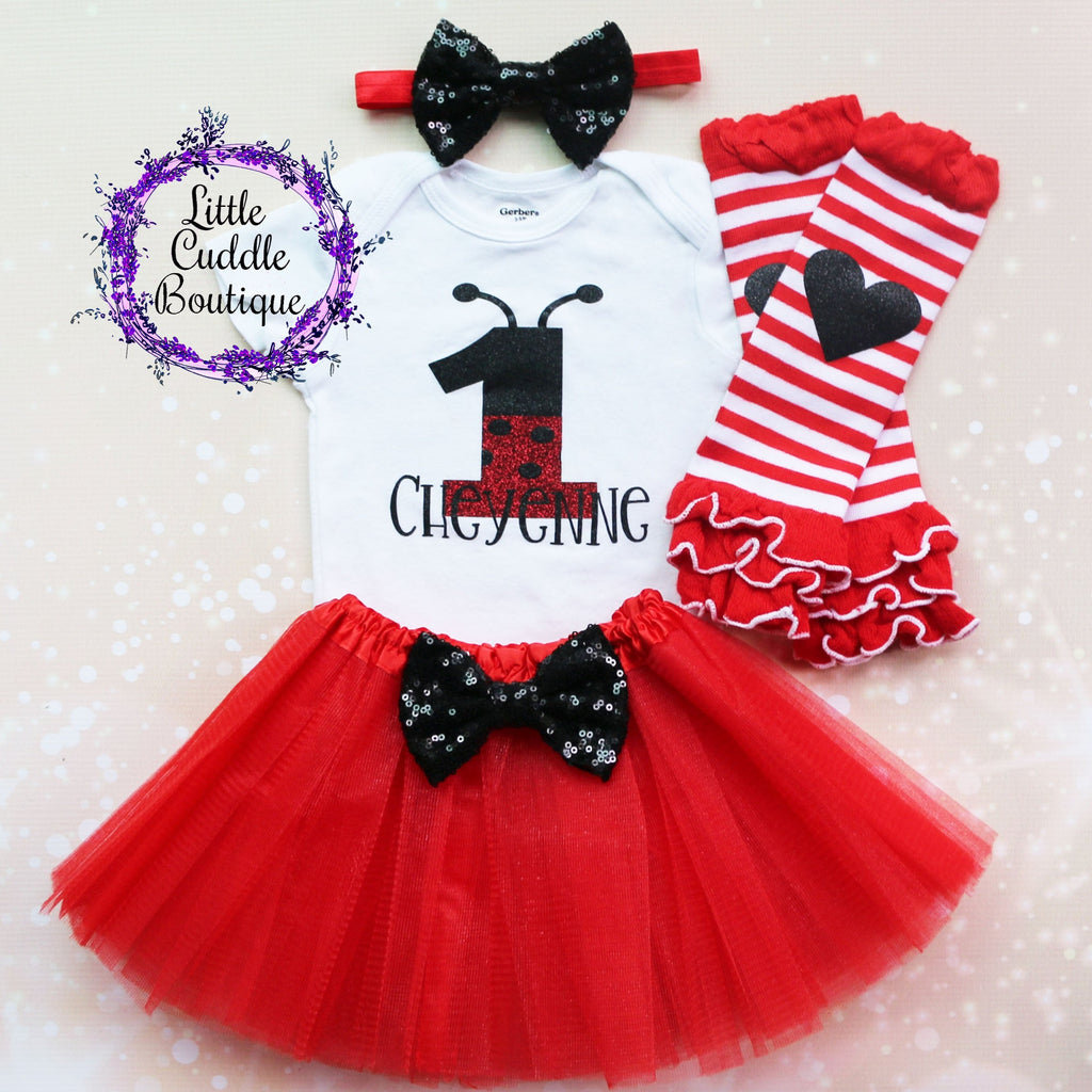 Personalized Ladybug First Birthday Tutu Outfit