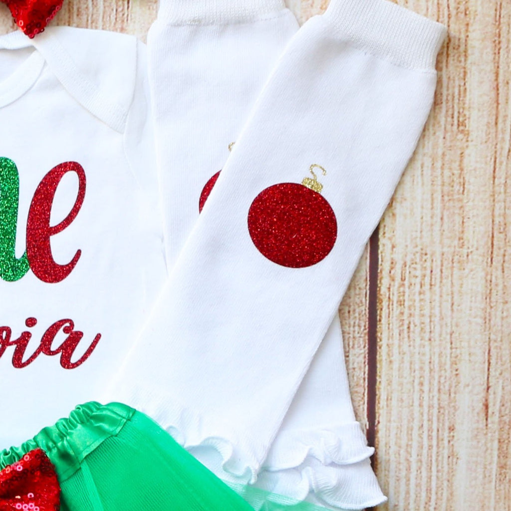 Personalized Christmas First Birthday Tutu Outfit