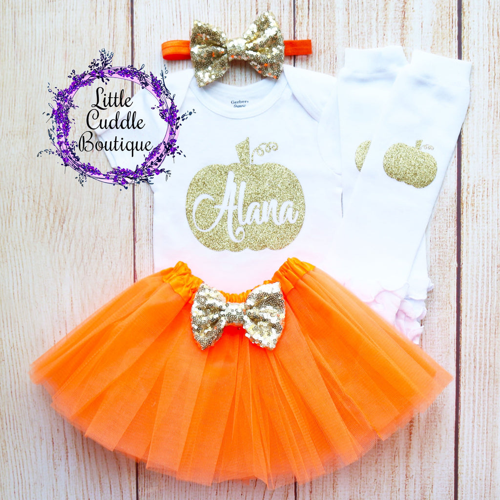 Personalized Halloween Pumpkin Baby Tutu Outfit