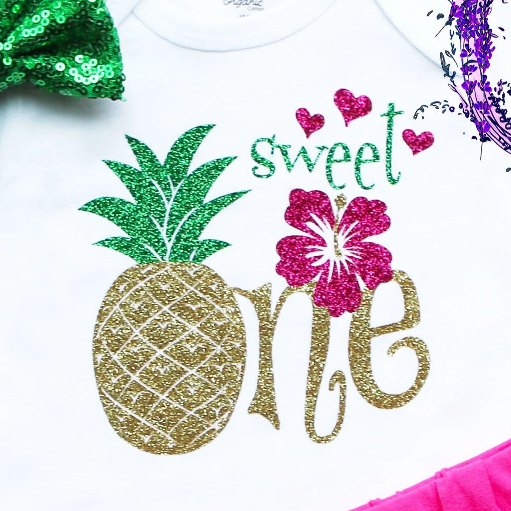 Sweet One Pineapple Birthday Shorts Outfit