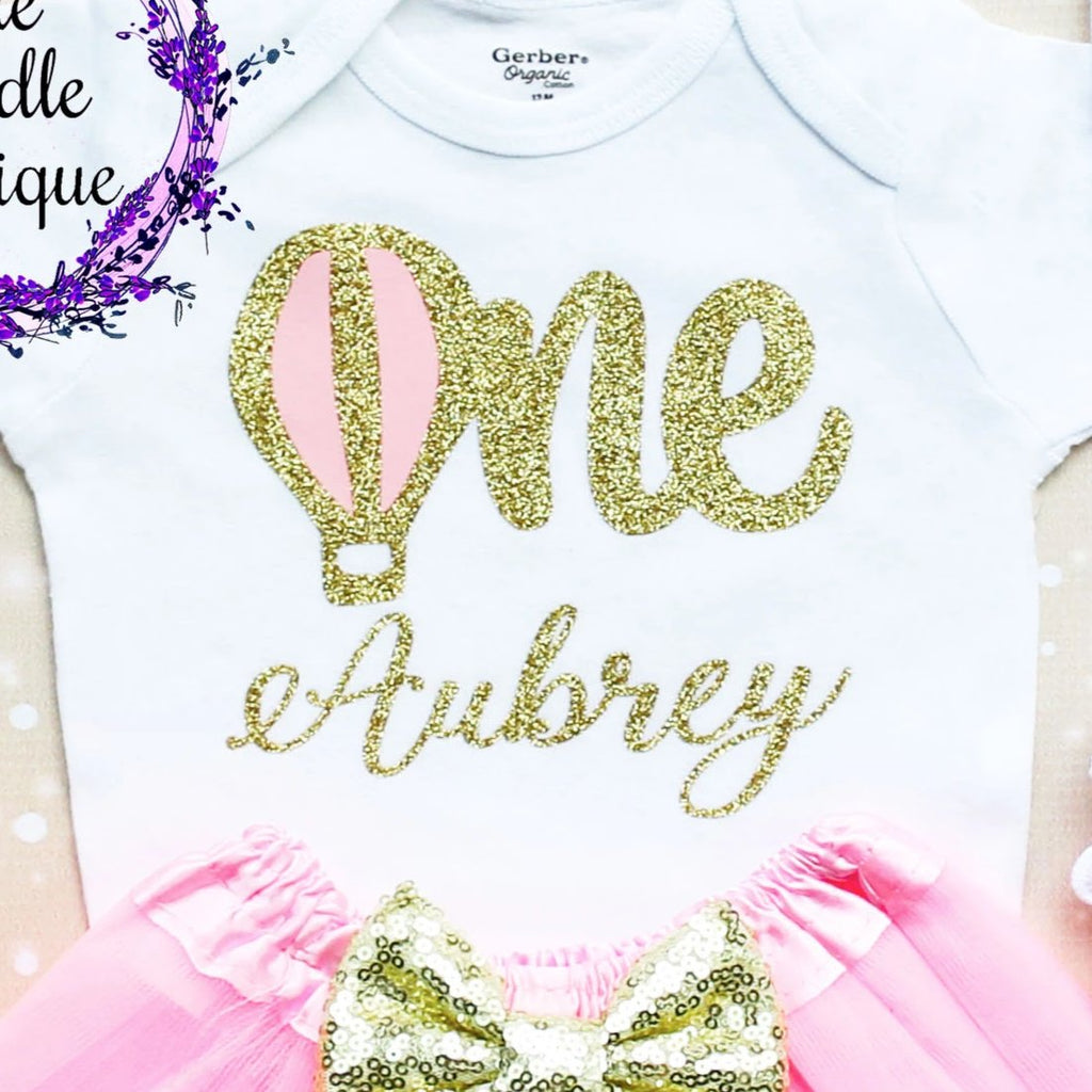 Personalized Hot Air Balloon First Birthday Tutu Outfit