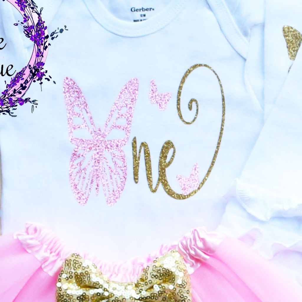 Butterfly First Birthday Baby Tutu Outfit