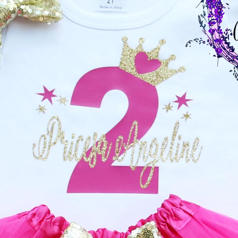 Personalized Toddler Princess Birthday Tutu Outfit