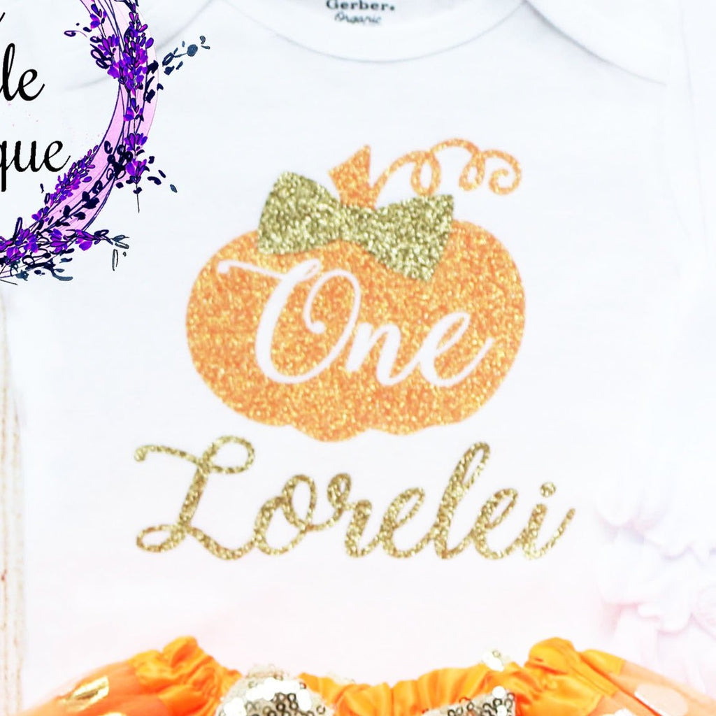 Personalized Pumpkin First Birthday Outfit