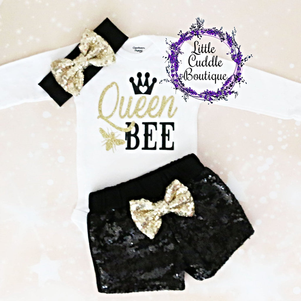 Queen Bee Baby Shorts Outfit