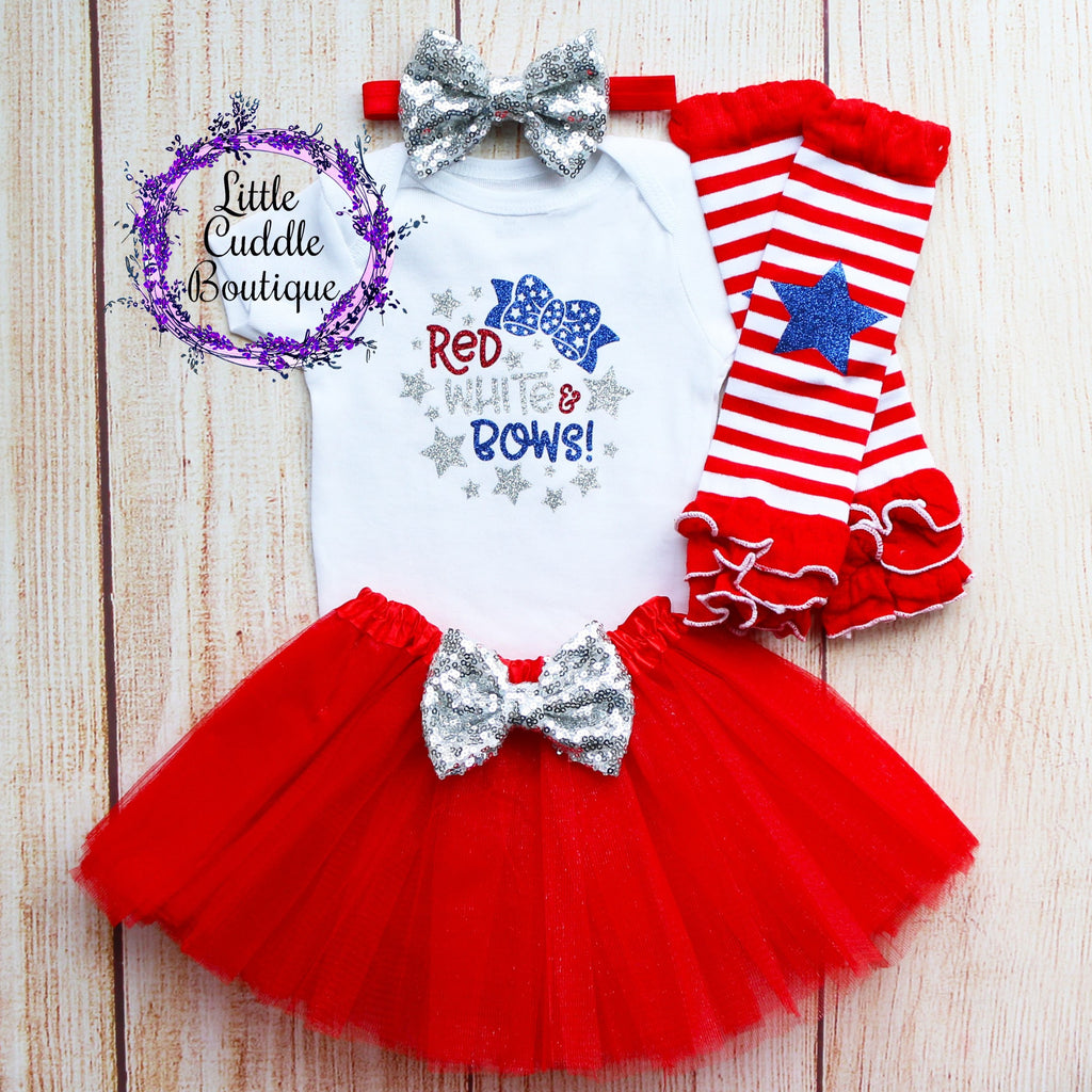 Red White & Bows Fourth Of July Tutu Outfit
