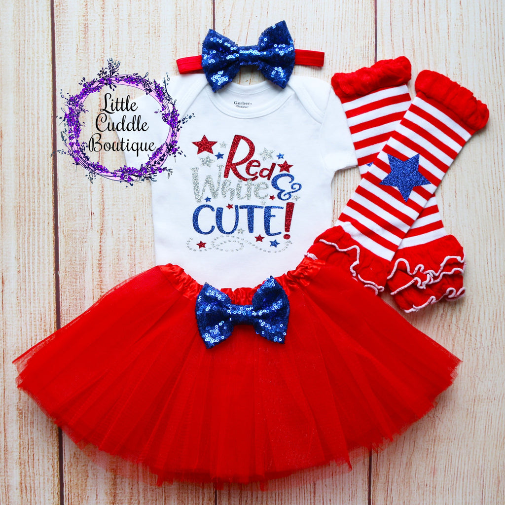 Red White & Cute Baby Tutu Outfit