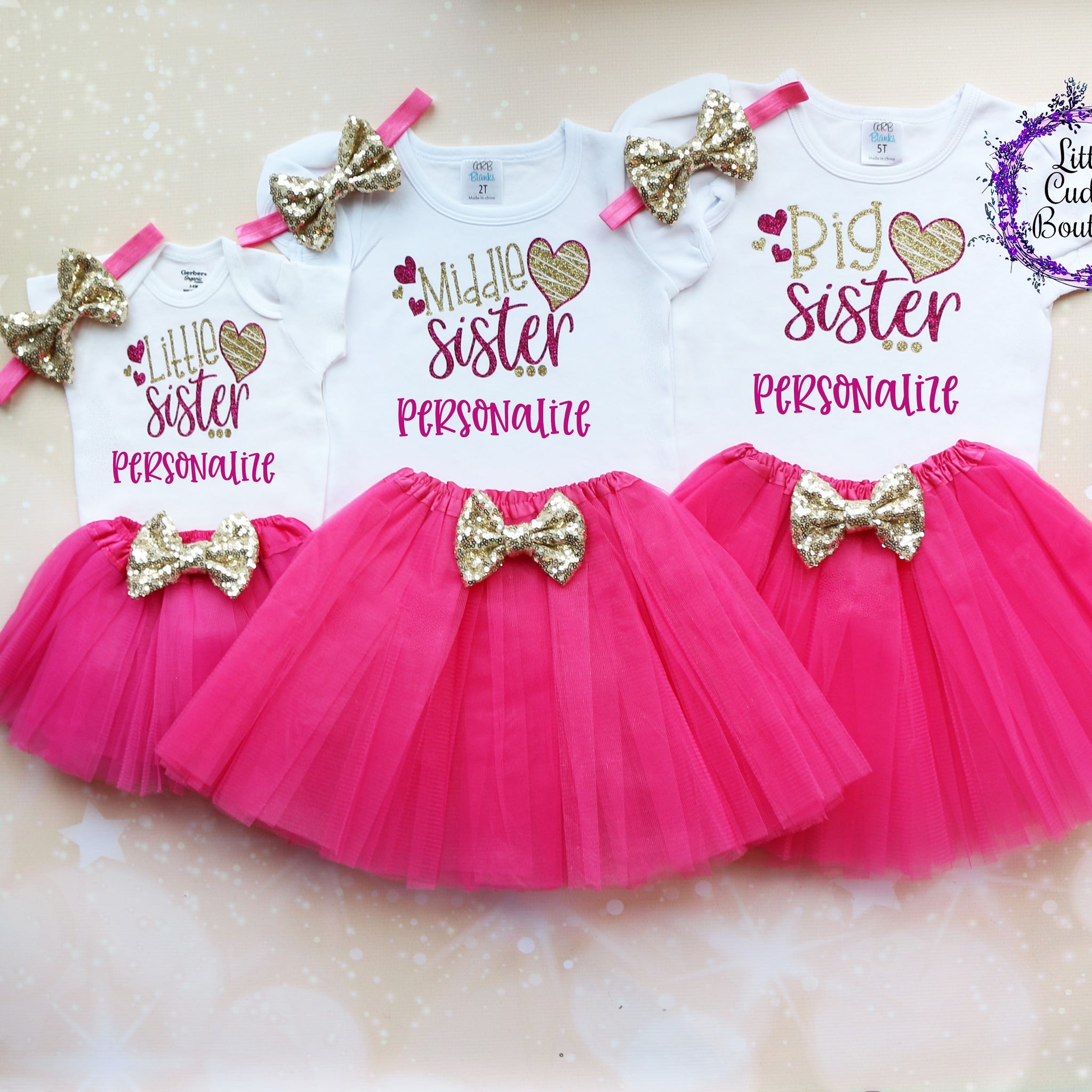Big Sister Middle Sister Little Sister Tutu Outfits-Little Cuddle Boutique Big Sister Shirt / Newborn Big Sister Middle Sister Little Sister Tutu Outfits-Little Cuddle Boutique Big Sister Shirt / Newborn