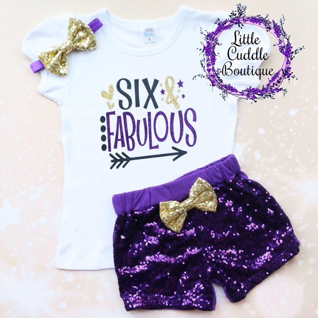 Six & Fabulous 6th Birthday Shorts Outfit