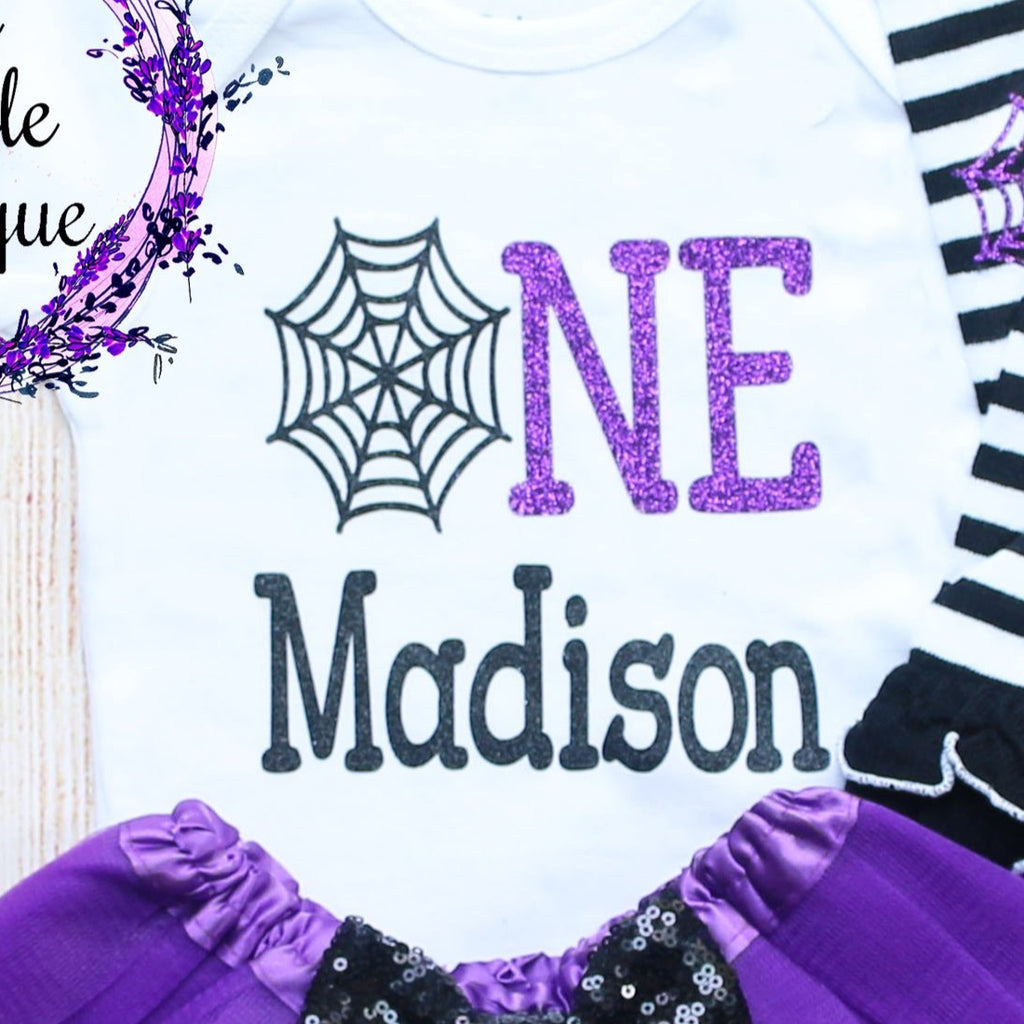 Personalized Spider Web Birthday Outfit