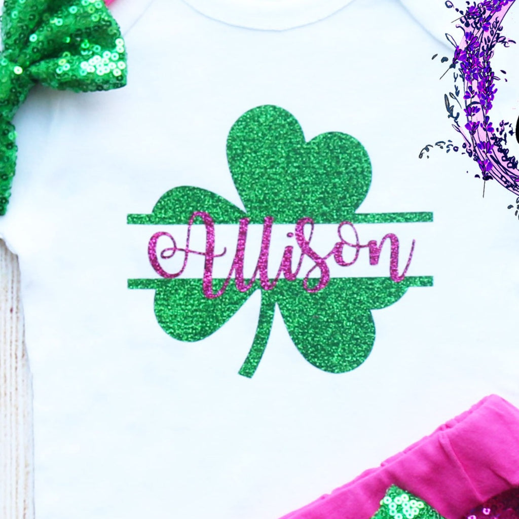 Personalized First St. Patrick's Day Baby Shorts Outfit