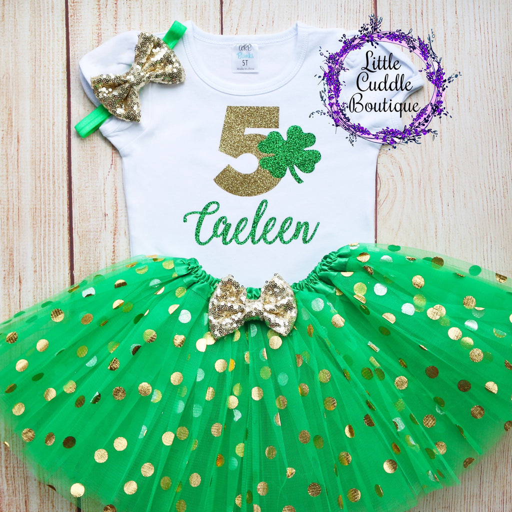 Personalized St. Patrick's Day Toddler Birthday Tutu Outfit