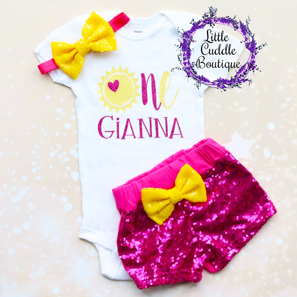 Sunshine First Birthday Shorts Outfit