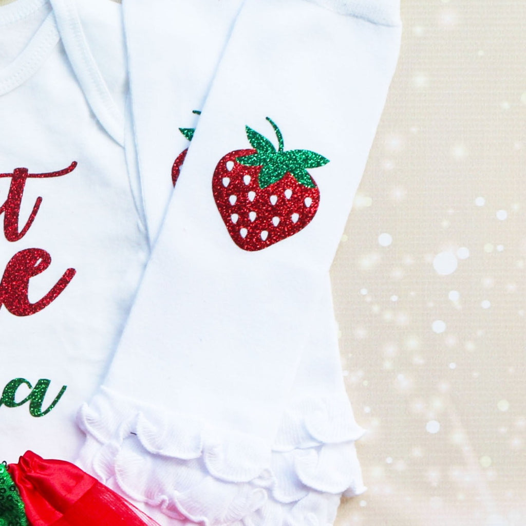 Personalized Sweet One Strawberry First Birthday Tutu Outfit