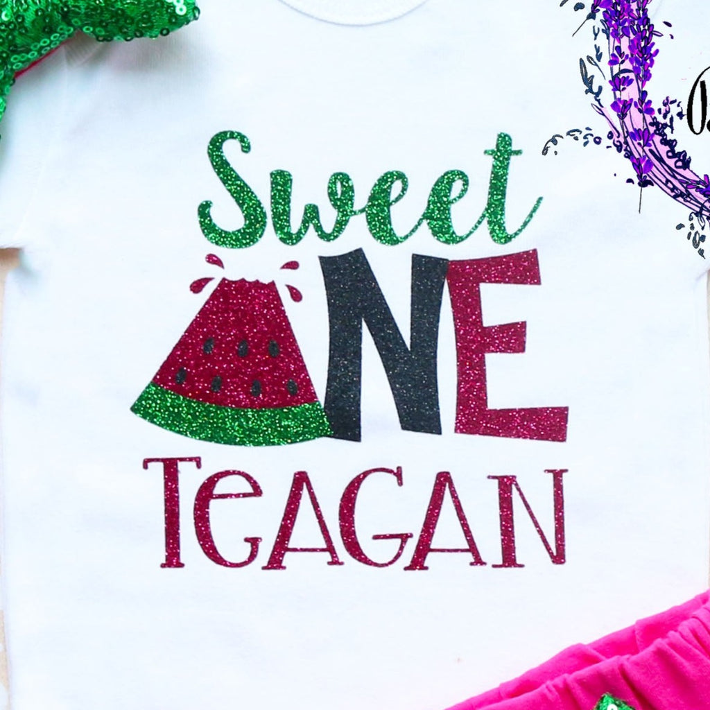 Personalized Sweet One Watermelon Birthday Shorts Outfit