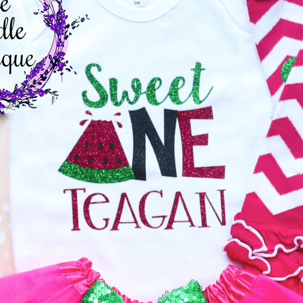 Personalized Sweet One Watermelon Baby Tutu Outfit