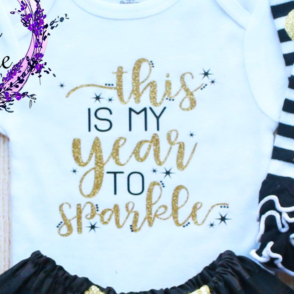 This Is My Year To Sparkle New Year's Baby Tutu Outfit