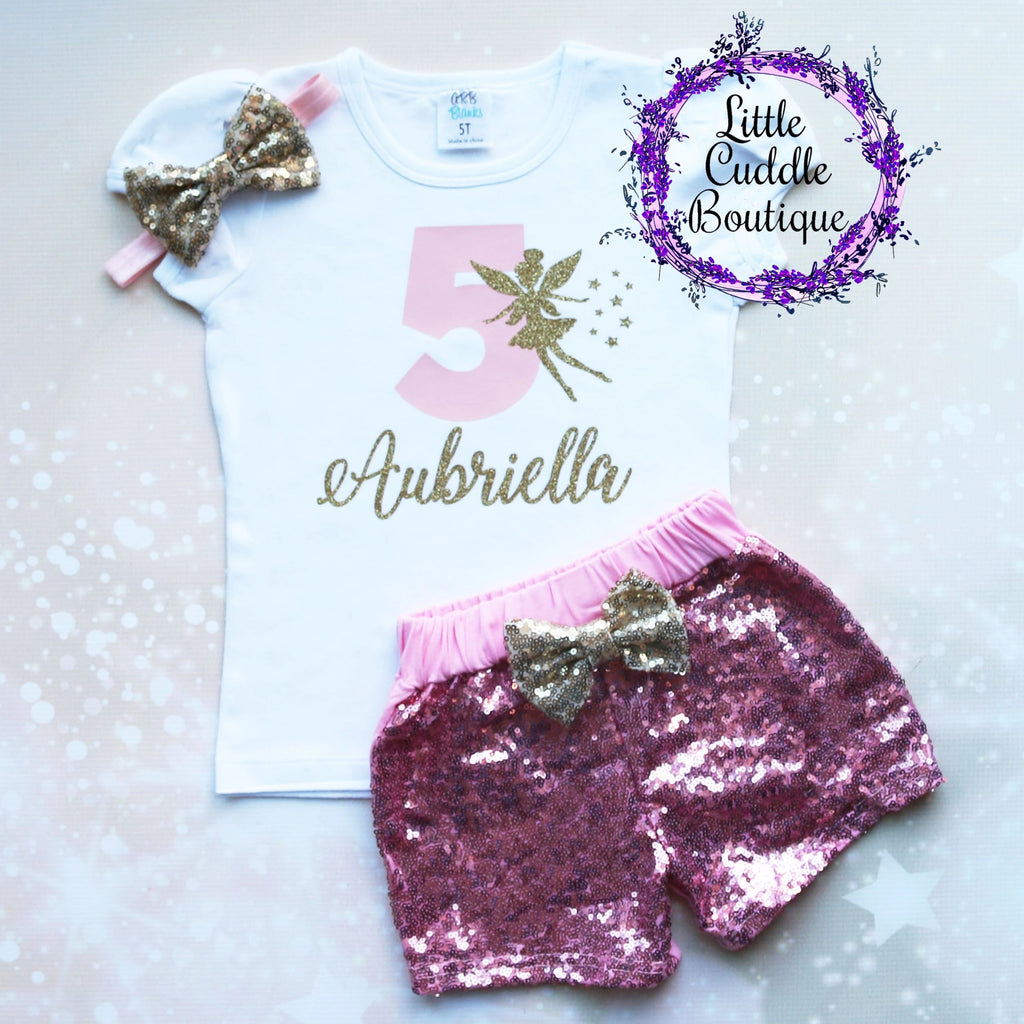 Personalized Fairy Toddler Shorts Birthday Outfit