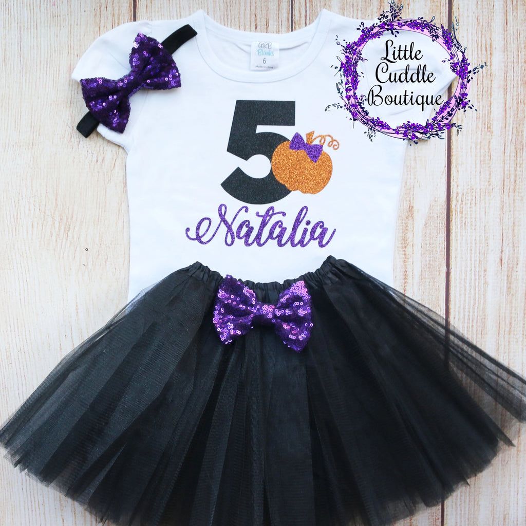 Personalized Toddler Halloween Birthday Tutu Outfit