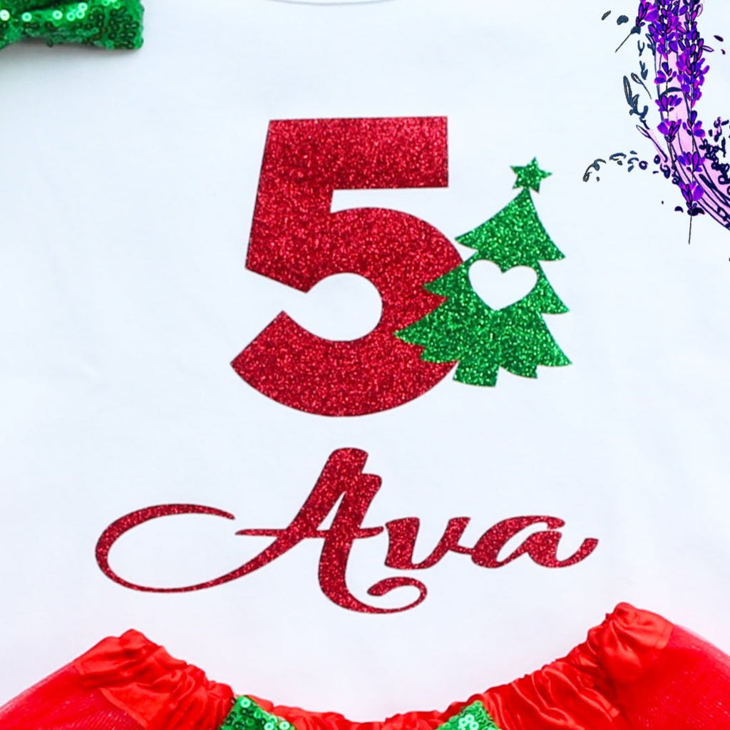 Personalized Toddler Christmas Birthday Tutu Outfit