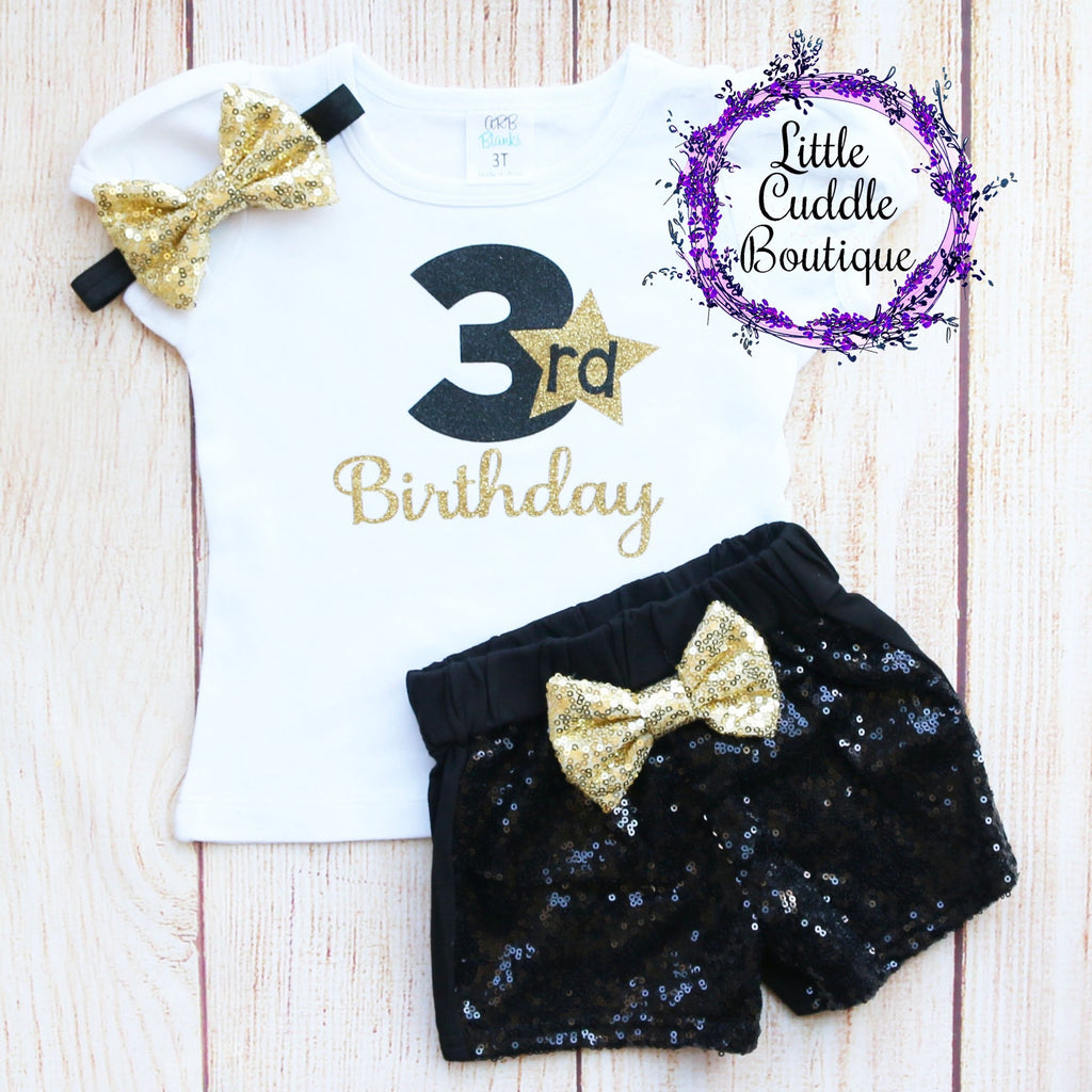 New Year's Toddler Birthday Shorts Outfit