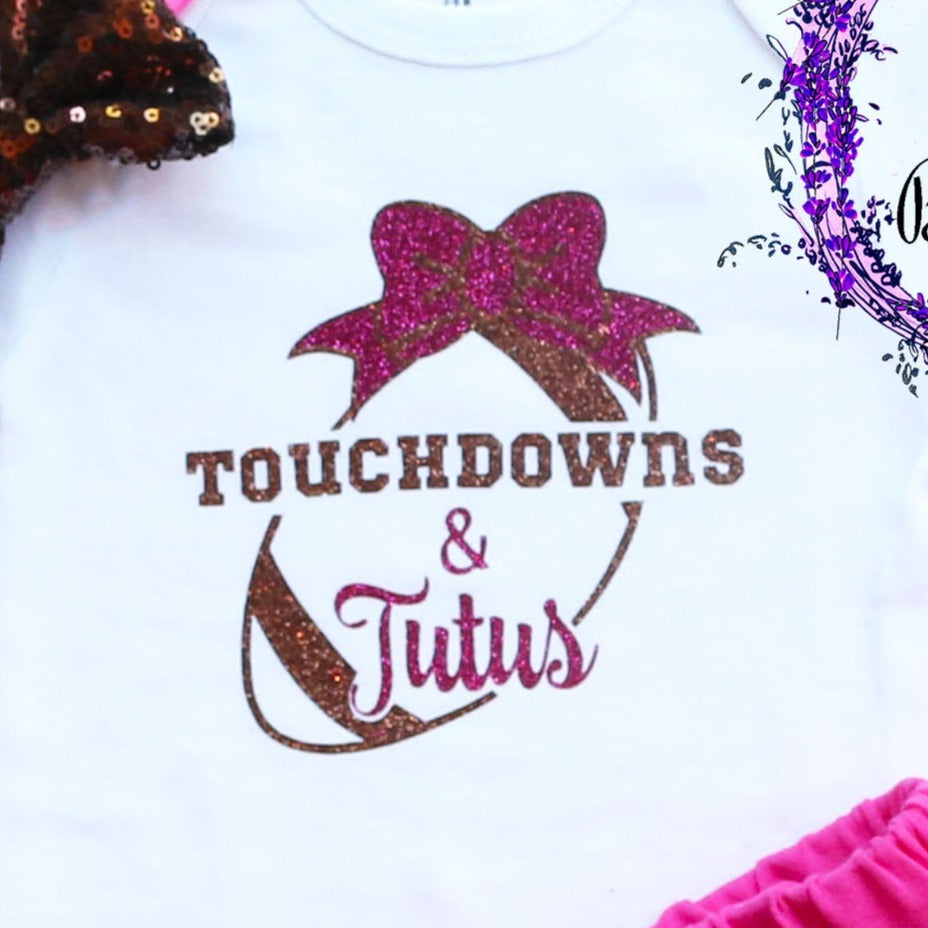 Touchdowns And Tutus Baby Shorts Outfit